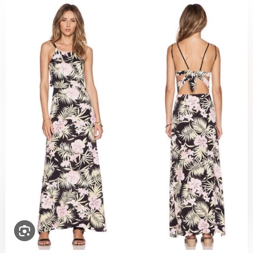 For Love & Lemons Resort Palm Floral Maxi Dress XS